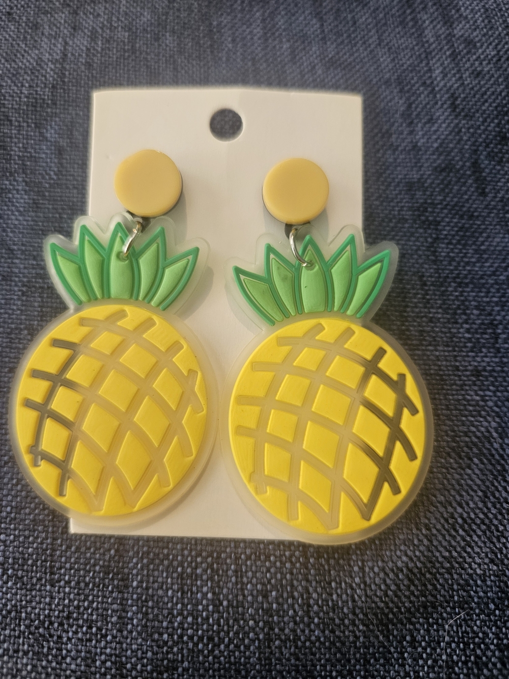 Kids Yellow & Green Pineapple Drop Earrings - Unbranded
